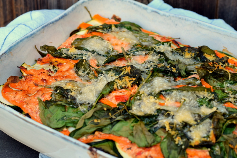 Karola's Kitchen - Ovenschotel met courgette, wortel en spinazie