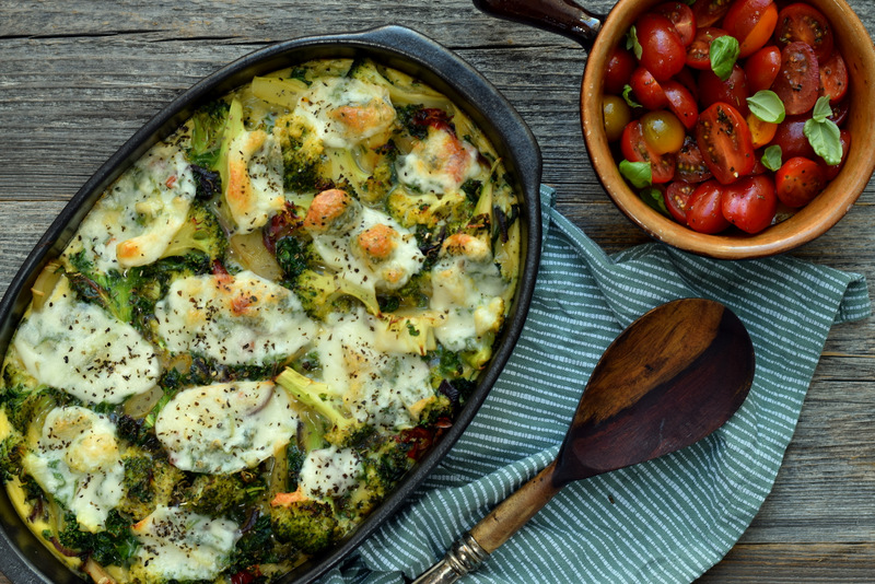 Karola's Kitchen - Ovenschotel met broccoli, boerenkool en mozzarella