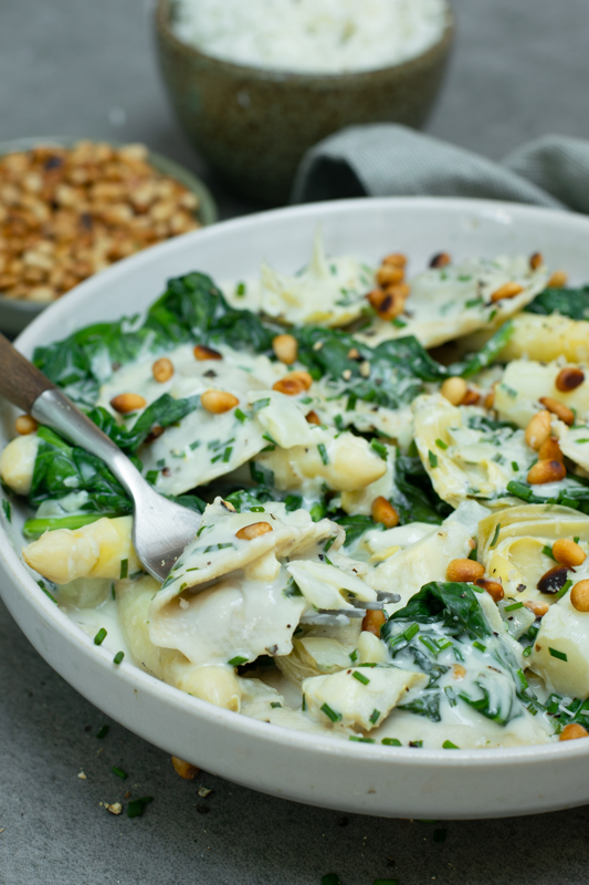 Recept voor pasta met spinazie en asperges